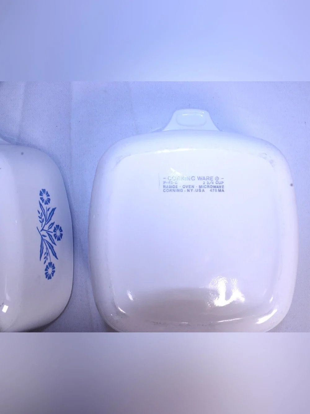 MCM Vintage CorningWare Ceramic Bake Dishes P-43-B 💙 Blue Cornflower - 2